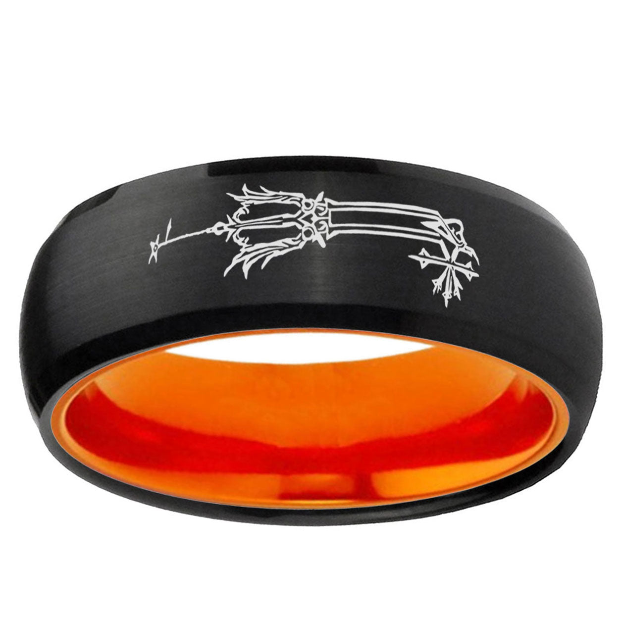 Geekery Oathkeeper Kingdom Hearts Dome Black Orange Mens Tungsten Ring