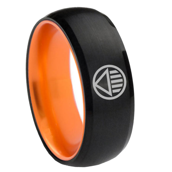 8mm Black Lantern Dome Black Orange Best Man Gifts