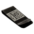 Stainless-Steel-Money-Clip-for-Men,-Floral-Initial-Letter-L,-Monogram-Wallet-Cash-Card-Holder