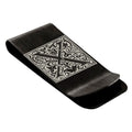 Stainless-Steel-Money-Clip-for-Men,-Floral-Initial-Letter-X,-Monogram-Wallet-Cash-Card-Holder