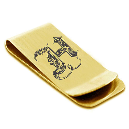 Stainless-Steel-Money-Clip-for-Men,-Royal-Font-Initial-H,-Monogram-Wallet-Cash-Card-Holder