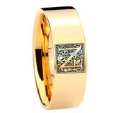 8mm-Pipe-Cut-Gold-Tungsten-Floral-Initial-Letter-N,-Monogram-Ring