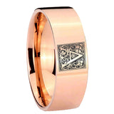8mm-Pipe-Cut-Rose-Gold-Tungsten-Floral-Initial-Letter-A,-Monogram-Wedding-Ring