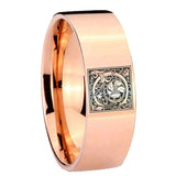 8mm-Pipe-Cut-Rose-Gold-Tungsten-Floral-Initial-Letter-C,-Monogram-Wedding-Ring