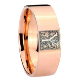 8mm-Pipe-Cut-Rose-Gold-Tungsten-Floral-Initial-Letter-Y,-Monogram-Wedding-Ring