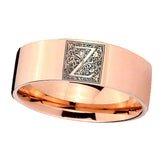 8mm-Pipe-Cut-Rose-Gold-Tungsten-Floral-Initial-Letter-Z,-Monogram-Wedding-Ring