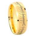 8mm Lord Of The Ring Dome Matte Gold Women's Tungsten Ring