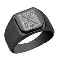 Stainless-Steel-Signet-Men-Ring,-Floral-Initial-Letter-X,-Monogram-Wedding-Bands
