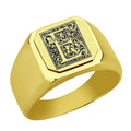 Stainless-Steel-Signet-Men-Ring,-Floral-Initial-Letter-E,-Monogram-Wedding-Bands