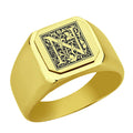 Stainless-Steel-Signet-Men-Ring,-Floral-Initial-Letter-N,-Monogram-Wedding-Bands