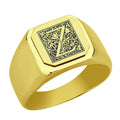 Stainless-Steel-Signet-Men-Ring,-Floral-Initial-Letter-Z,-Monogram-Wedding-Bands