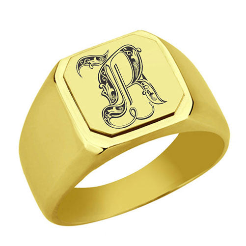 Stainless-Steel-Signet-Rings,-Royal-Font-Initial-R,-Monogram-Mens-Wedding-Band