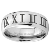 10mm Roman Numeral Mirror Dome Tungsten Carbide Men's Engagement Band