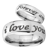 8mm I Love You Forever and ever Mirror Dome Tungsten Carbide Mens Bands Ring