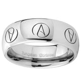 8mm Atheist Design Mirror Dome Tungsten Carbide Men's Band Ring