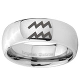 10mm Aquarius Horoscope Mirror Dome Tungsten Carbide Men's Wedding Band