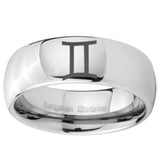 10mm Gemini Zodiac Mirror Dome Tungsten Carbide Promise Ring