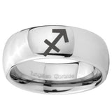 10mm Sagittarius Zodiac Mirror Dome Tungsten Carbide Wedding Bands Ring