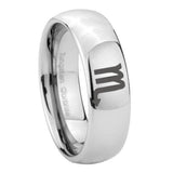 8mm Scorpio Horoscope Mirror Dome Tungsten Carbide Mens Wedding Band