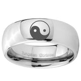 10mm Yin Yang Mirror Dome Tungsten Carbide Wedding Bands Ring