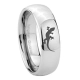 10mm Lizard Mirror Dome Tungsten Carbide Wedding Bands Ring