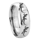 10mm Multiple Lizard Mirror Dome Tungsten Carbide Mens Engagement Band