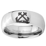 10mm Anchor Mirror Dome Tungsten Carbide Men's Engagement Band