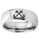 8mm Anchor Mirror Dome Tungsten Carbide Men's Engagement Band