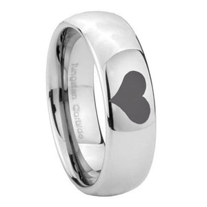 10mm Heart Mirror Dome Tungsten Carbide Mens Ring Personalized