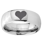 10mm Heart Mirror Dome Tungsten Carbide Mens Ring Personalized