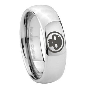 8mm Skull Mirror Dome Tungsten Carbide Wedding Engagement Ring