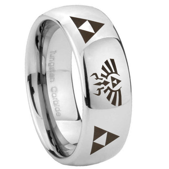 10mm Legend of Zelda Mirror Dome Tungsten Carbide Wedding Band Ring