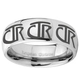 10mm Multiple CTR Mirror Dome Tungsten Carbide Mens Bands Ring