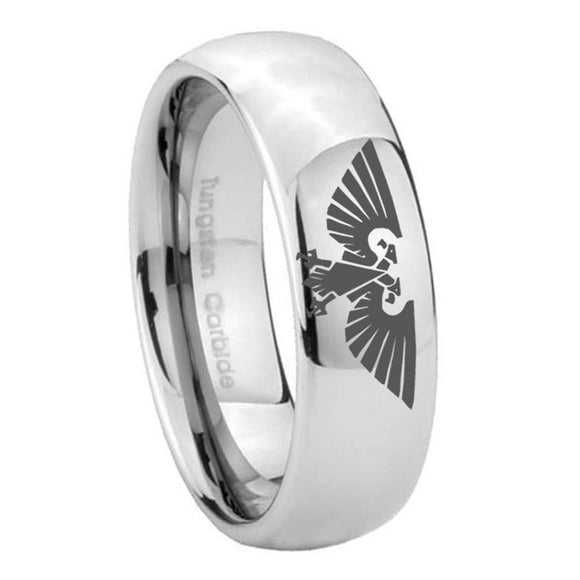 8mm Aquila Mirror Dome Tungsten Carbide Wedding Engraving Ring
