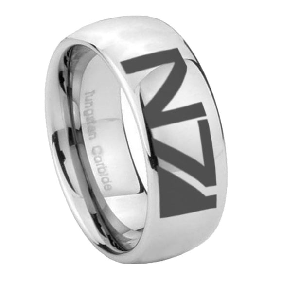 10mm N7 Design Mirror Dome Tungsten Carbide Men's Promise Rings