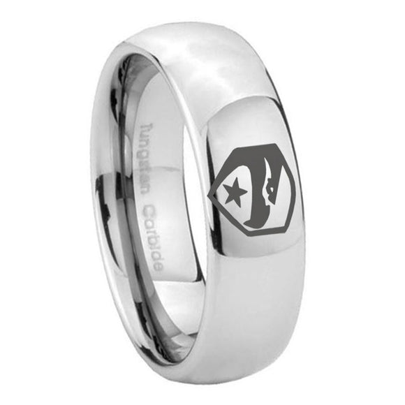 10mm GI Joe Eagle Mirror Dome Tungsten Carbide Mens Wedding Band