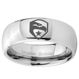 10mm GI Joe Eagle Mirror Dome Tungsten Carbide Mens Wedding Band