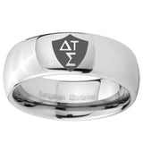 8mm Greek CTR Mirror Dome Tungsten Carbide Men's Engagement Band