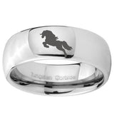 10mm Horse Mirror Dome Tungsten Carbide Mens Promise Ring