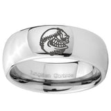 10mm Angry Baseball Mirror Dome Tungsten Carbide Personalized Ring