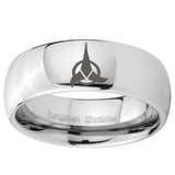 10mm Klingon Mirror Dome Tungsten Carbide Wedding Engraving Ring