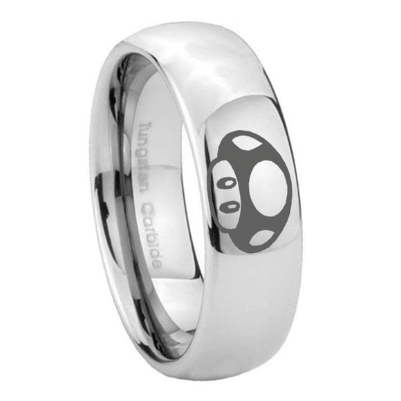 10mm Mario Mushroom Mirror Dome Tungsten Carbide Custom Ring for Men