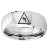 10mm Masonic Yod Mirror Dome Tungsten Carbide Engagement Ring