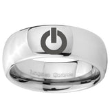 8mm Power Mirror Dome Tungsten Carbide Mens Anniversary Ring