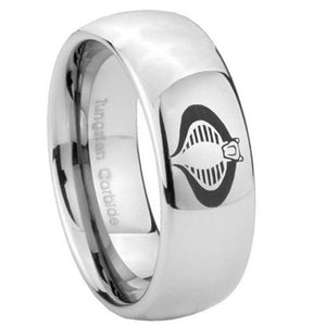 8mm Cobra Mirror Dome Tungsten Carbide Anniversary Ring