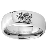 8mm Dragon Mirror Dome Tungsten Carbide Wedding Band Ring