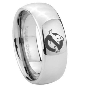 10mm Ghostbusters Mirror Dome Tungsten Carbide Custom Ring for Men