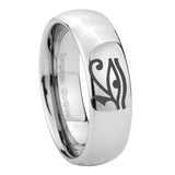 8mm Seeing Eye Mirror Dome Tungsten Carbide Personalized Ring