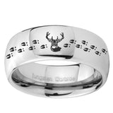 8mm Deer Antler Mirror Dome Tungsten Carbide Engagement Ring