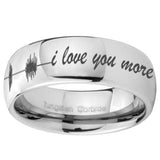 10mm Sound Wave, I love you more Mirror Dome Tungsten Mens Engagement Band